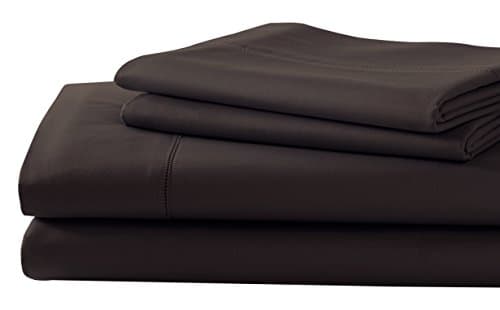 Pacific Coast Textiles Superior Combed Solid Sheet Set, Cotton Blend, Mocha, California King, Set of 6