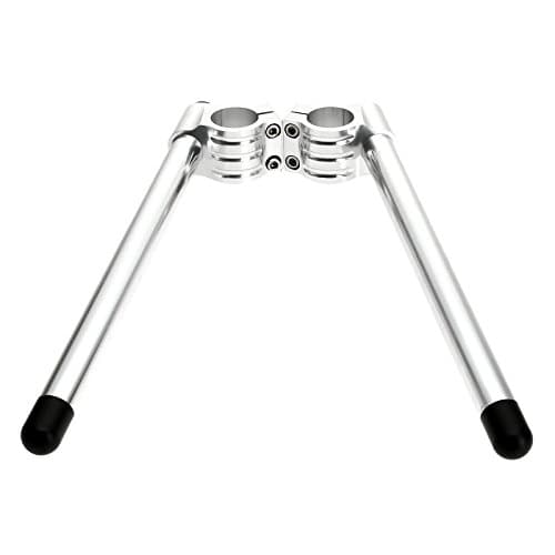 Dophee 1 Pair CNC 37mm Clip On Handlebar Handle Bar Grip for Kawasaki Ninja 250R EX250J SE(Silver)