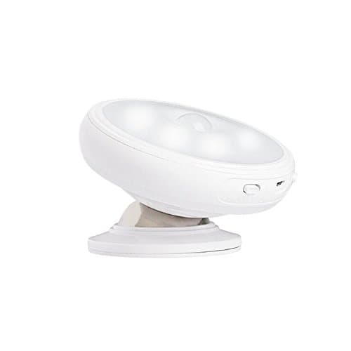 Led Motion Sensor Night Light , 360°Rotating Smart Human Sensing Night wiht Magnetic Base for Stairs, Cabinet, Hallway, Bathroom, Bedroom, Kitchen, Closet, Desk (warm white)