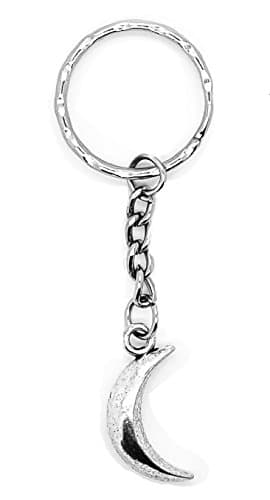 Keychain Double sided 3d crescent moon charm on a keyring