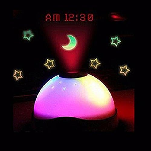 Projection Projector Alarm Table Clock Color-Change LED Star Night Light 9.7cm(diameter)X6.5cm(height)