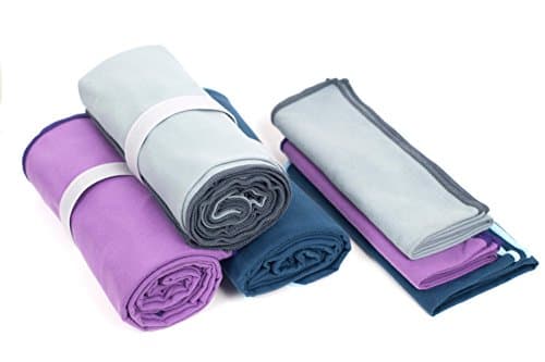 Microfibre Quick Dry Travel Towel Set - Bath and Hand Sized - Lightweight, Compact - with Storage Bag