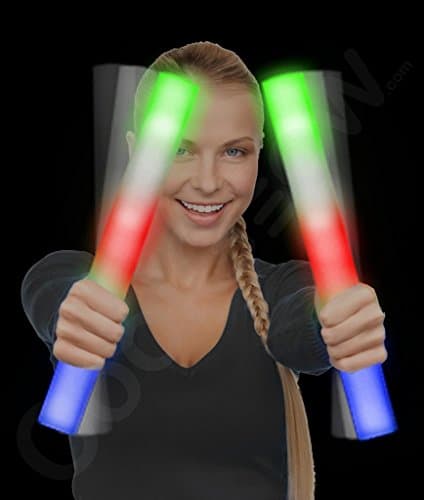 Inevitable 6 Pack - LED Foam Light Stick Baton Supreme - Multicolor Color Changing