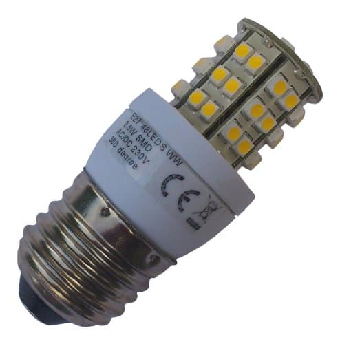 7 x E27 ES 48 SMD LED 3W 210LM Warm White Bulbs (~45W)