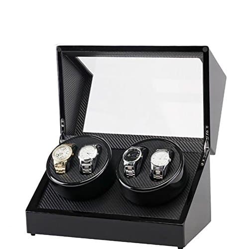Automatic Watch Winder Luxury Storage Case Rotating Display 4 Slot