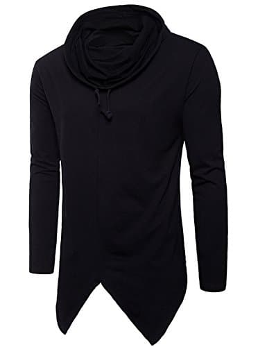 OXFLY Men's Funnel Turtleneck Drawstrings Pullover Sweaters