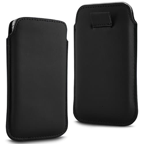 TWIN VALUE PACK - 2 x BLACK SUPERIOR PU SOFT LEATHER PULL FLIP TAB CASE COVER POUCH FOR NOKIA 1616 BY N4U ACCESSORIES