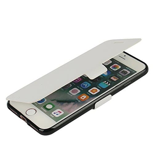 iPhone 7 Plus Case, iPhone 8 Plus Case, MTRONX Magnetic Ultra Folio Flip Slim PU Leather Soft TPU Twill Case Cover with Stand for Apple iPhone 7 Plus iPhone 8 Plus - White(MS-WH)
