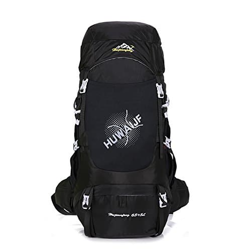 70L Hiking Backpack,Trekking Rucksacks Waterproof Ripstop Outdoor Backpack Adjustable Straps Unisex Women Men's Mountaineering Backpack Multiple Compartments Great for Travelling Camping Sport Adventu (Black)