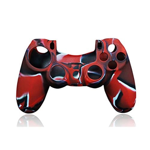 Oft Camouflage Silicone Controller Joystick Protective Case Silicone Cover Skin for Sony PS4 Game Controller red