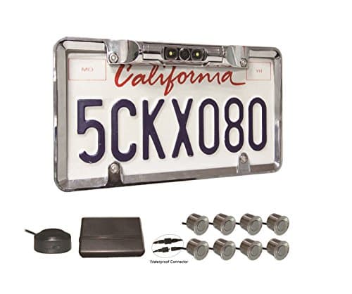 Full frame license plate camera with LED Lights, 4 front sensors, and 4 rear sensors