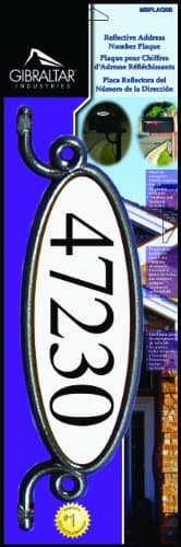 Gibraltar MailboxesMailbox Reflective Address Plaque Plastic Black, Mailbox Accessory, MBPLAQ0B