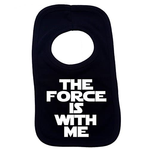 THE FORCE IS WITH ME PULLOVER BABY BIBS – Doubled Layered - (Black) - 100% Cotton Baby Newborn Toddler Perfect Gear Clothing Boy Girl Mum Dad Mummy Daddy Grow Gift Custom Present Birthday Christening play toy Cute – Machine Washable– by 123t
