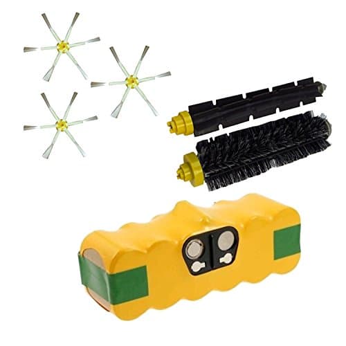 JSD – 4500 mAh Battery Life Extra + Brushes Kit for Irobot Roomba Series 600, 601, 602, 603, 604, 605, 606, 607, 608, 609, 610, 611, 612, 613, 614, 615, 616, 617, 618, 619, 620, 621, 622, 623, 624, 625, 626, 627, 628, 629, 630, 631, 632, 633, 634, 635, 636, 637, 638, 639, 640, 641, 642, 643, 644, 645, 646, 647, 648, 649, 650, 651, 652, 653, 654, 655, 656, 657, 658, 659, 660, 661, 662, 663, 664, 665, 666, 667, 668, 669, 670, 671, 672, 673, 674, 675, 676, 677, 678, 679, 680, 681, 682, 683, 684, 685, 686, 687, 688, 689, 690, 691, 692, 693, 694, 695, 696, 697, 698, 699
