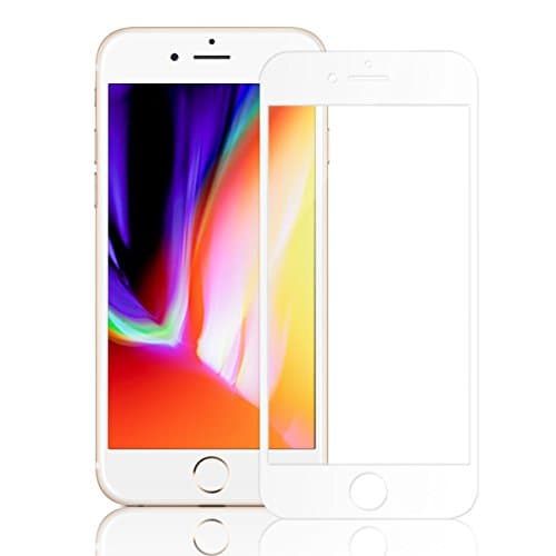 For iPhone 8 plus Screen Protector, Vaxiuja 5D Full Coverage 9H HD Premium Tempered Privacy Glass Screen Protector for iPhone 8 plus, [White]