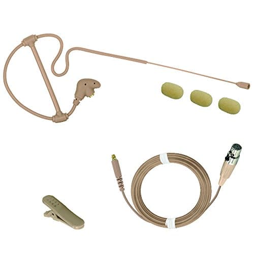 Gbbpro Patented Single Ear Headworn Microphone (Single ear patent MIC+for fShure Connector Cable, Skin)