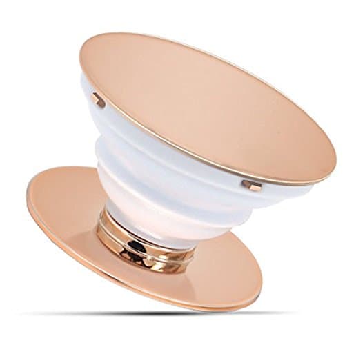 QueenDer Cell Phone Holder, Multi-Function Pop Out Expanding Phone Stand and Grip Mobile Stretch Mount for Fashion Smartphones Accessories and Tablets … (rose gold)