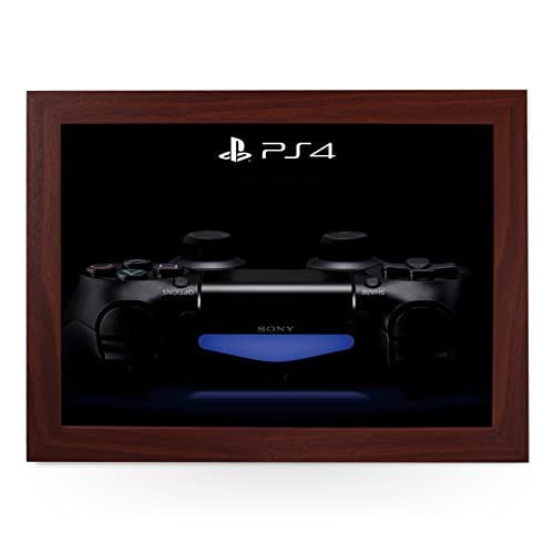 Portable Lap Desk Tray (PS4 Controller Black Controller) Handmade Wooden Frame, Beanbag Cushioned Bottom | Computers, Laptops, Meals, Food | L0194 Brown