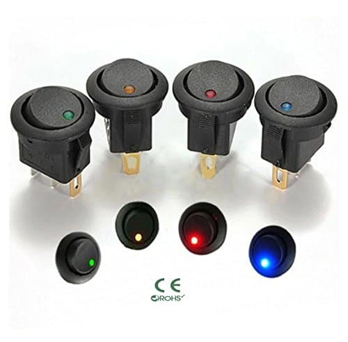 4 pieces x Blue12V DC LED Lighted Round Rocker Switch Button Car Van Boat Switches