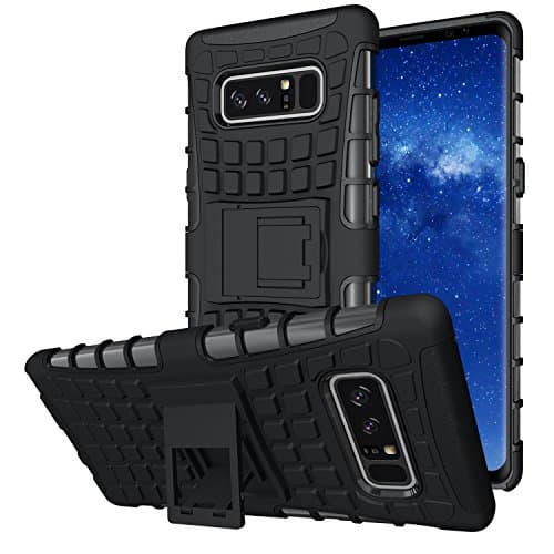 Samsung Galaxy Note 8 Case, Rugged Armour Heavy Duty Shockproof Protective Phone Case Cover with kickstand for Galaxy Note 8 - Black