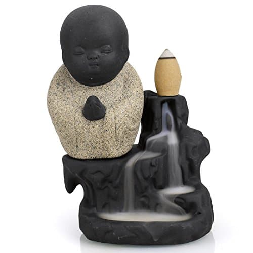 DUBU Backflow Incense Burner, Home Ceramic Backflow Incense Burners, Backflow Incense Holder With 10PCs Backflow Incense (Monk Celadon)