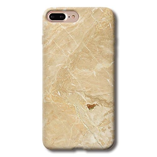 ELETRICO iPhone 7 Plus Case TPU Silicone Soft Back Cover Marble Stone Pattern 5.5 inch (yellow)