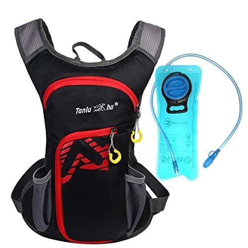 Rullaco 12L Hydration Pack with 2L Water Bladder – Waterproof Camping Hiking Running Biking Trekking Climbing Cyclng Hydration Backpack &amp; Rucksack – Sports Outdoor Water Reservoir Bag For Women Men (Black)