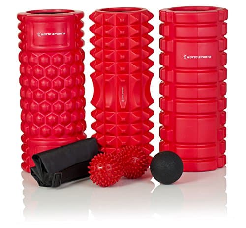 Foam Roller Set – 13” High Density Foam Massage Roller, Lacrosse Massage Ball, Spiky Peanut Ball, Carry Bag and E-Book Manual