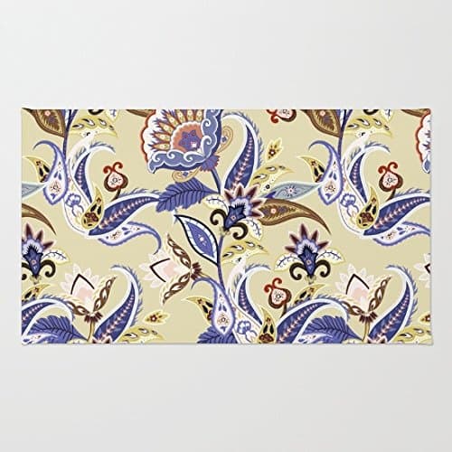 Whiangfsoo Boho Summer Floral Pattern Pattern Area Rug Soft Pattern Rugs for Bathroom/Kitchen/Workstations Decor Mat 16" x 24"