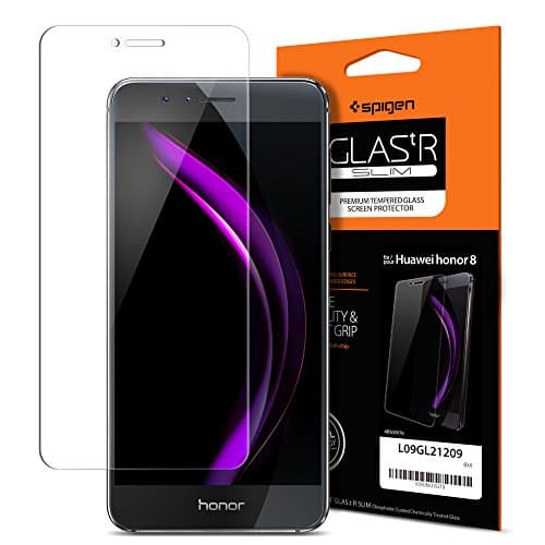 Huawei Honor 8 Screen Protector, Spigen® [Easy-Install Wings] Tempered Glass, Anti-Scratch Ultra Clear Most Durable Huawei Honor 8 Glass Screen Protector, Honor 8 Screen Protector Tempered Glass (L09GL21209)