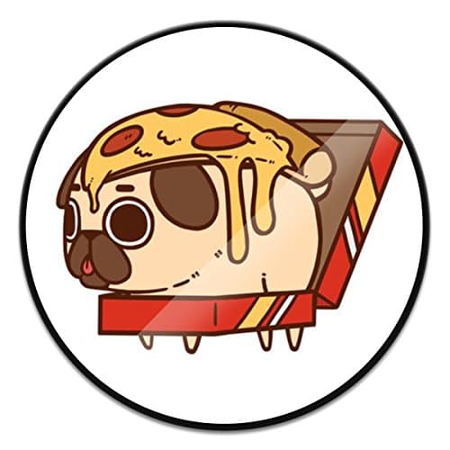 Customized Mounts and Stands,Expanding Stand Grip Pop Mount Socket for Smartphones, iPhone and Tablets - Cute Fat Pug Pizza Black