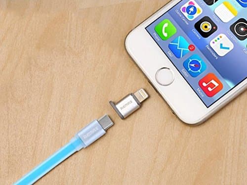 Micro USB to Lightning Adapter for Apple iPhone 7 7s plus 6s, 6, 6+ plus 5, 5s, 5c (MicroUSB to 8-pin Lightning Converter) (Silver)