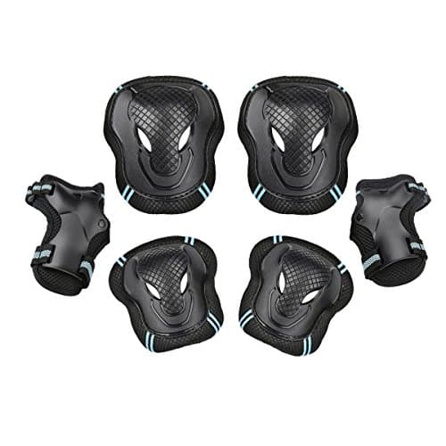 Ecent 6pcs Set Skateboard Roller Blading Elbow Knee Wrist Protective Safety Gear Pad Guard for Kids/Adult