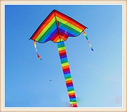 Large Rainbow SuperKite Easy-To-Fly with 1.2m Tail for Both Adults and Kids. Kites are one of the best-selling toys. Lifetime Warranty. Brand New. Shipped direct by Amazon. Note: String not included.