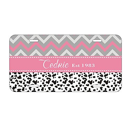 Personalized Name Date on License Plate Custom Auto Car Tag Car License Plate Cover for Women 6 x 12 Inch