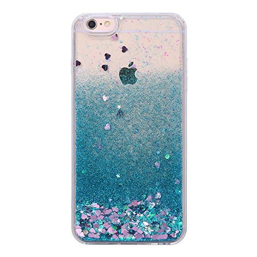 iPhone 6S Plus Case, Glitter Bling Sparkles Flowing Liquid Anti Scratch Hard Protective Case for iPhone 6Plus 6SPlus, 5.5inch, Blue Color