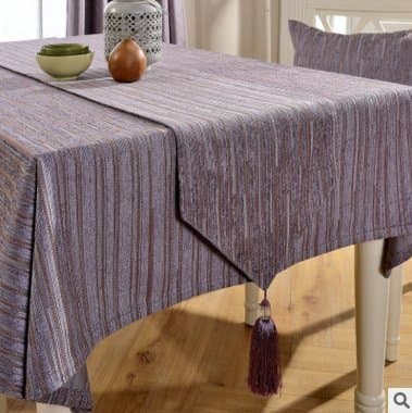 Hctina Tablecloth Cover Cloth Gray Stripe Rectangular Cofe and Cover Cloth 120X120cm Table Mats
