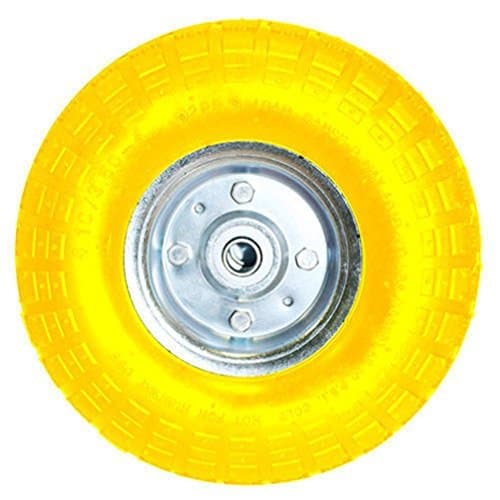 10" Yellow Sack Truck Trolley Solid Rubber Replacement Wheel Tyre Steel Rim Hand
