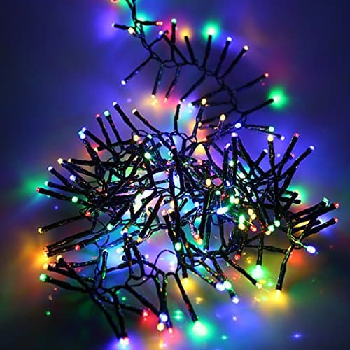 Multi-Function 480 Super Bright LED 6.2m Cluster Fairy Lights for Indoor Outdoor Christmas Tree Garden Decoration (Multi-Coloured)