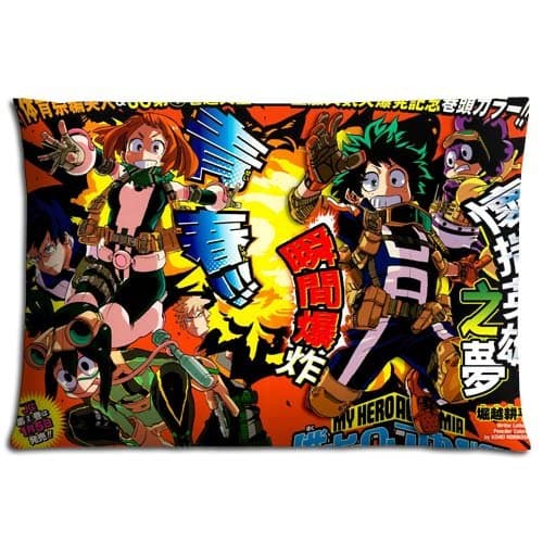 Sofa Pillow Shell Cases Polyester Cotton Collection Softness Zippered Boku no Hero Academia 16x24 inch 40x60 cm