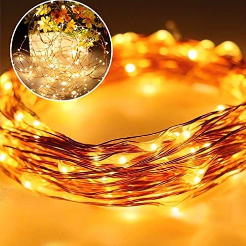 Solar String Lights, 39ft 100 LEDs Outdoor String Lights Copper Wire Starry String Lights for Gardens, Patio, Backyard, Christmas Tree Party decoration(Warm White)