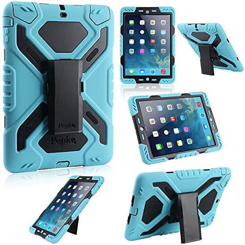 Multi Function Silicone Waterproof Shockproof Dustproof Rugged Apple iPad Air Case Cover with adjustable stand for Apple iPad Air/iPad 5 Color Blue&Black