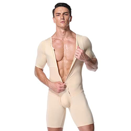 EICKAWA Men Shapewear Tummy Control Compression Bodysuit for Workout Abs Abdomen Undershirts