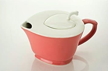 Inside Out Hearts Teapot - Pink with White