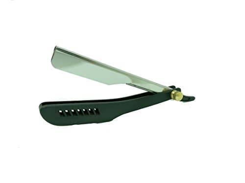 Barber Straight Edge Plastic Razor Slide out Design for Changeable Blades. 3 Colors Red Black Blue (Black)