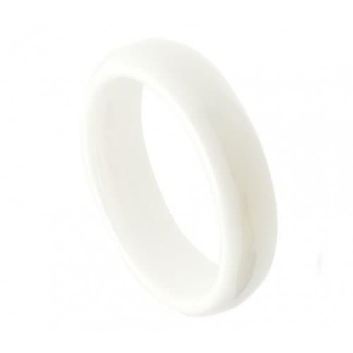 5mm White Ceramic High Polish Domed Wedding Band Ring (Sizes 5 to 10) Please E-Mail Sizes