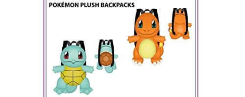 Pokemon Charmander and Squirtle Plush Backpack Set