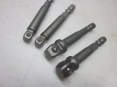 ~3~ 3/8" WOBBLE POWER DRILL EXTENSION BAR BIT 2-5/8"L 1/4" HEX SHANK CR-V STEEL