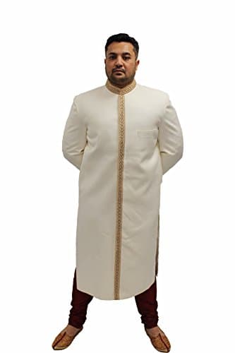 Umar - Cream Zardozi Silk Sherwani, 44