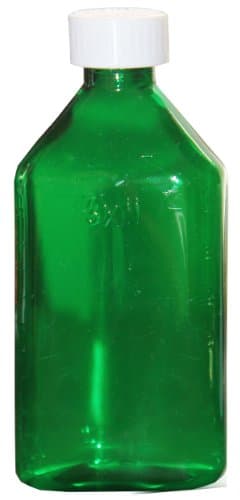 GREEN Oval Bottles 16 oz with CR Caps, Quantity 25 (Caps Included)
